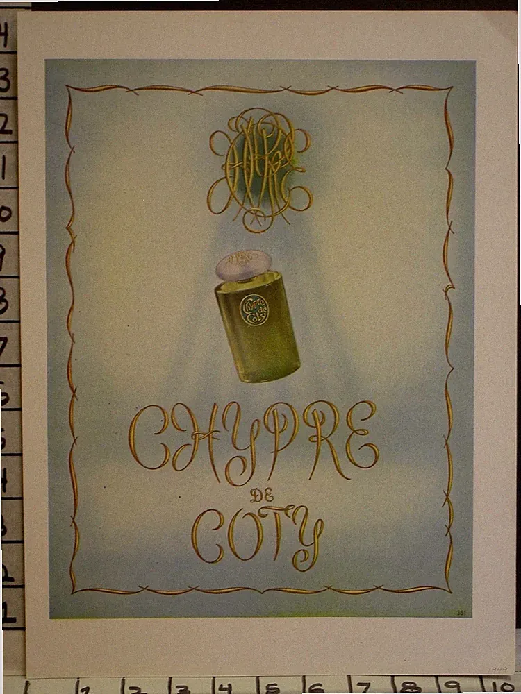 1949 COTY CHYPRE PERFUME BOTTLE COLOGNE SCENT DECOR PARIS FRENCH 2327823278